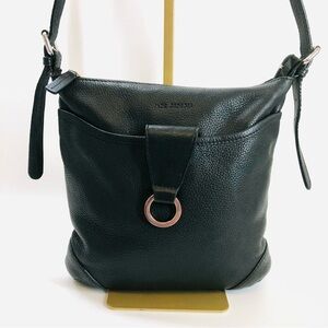 Jack Georges Black Leather Crossbody Bag
